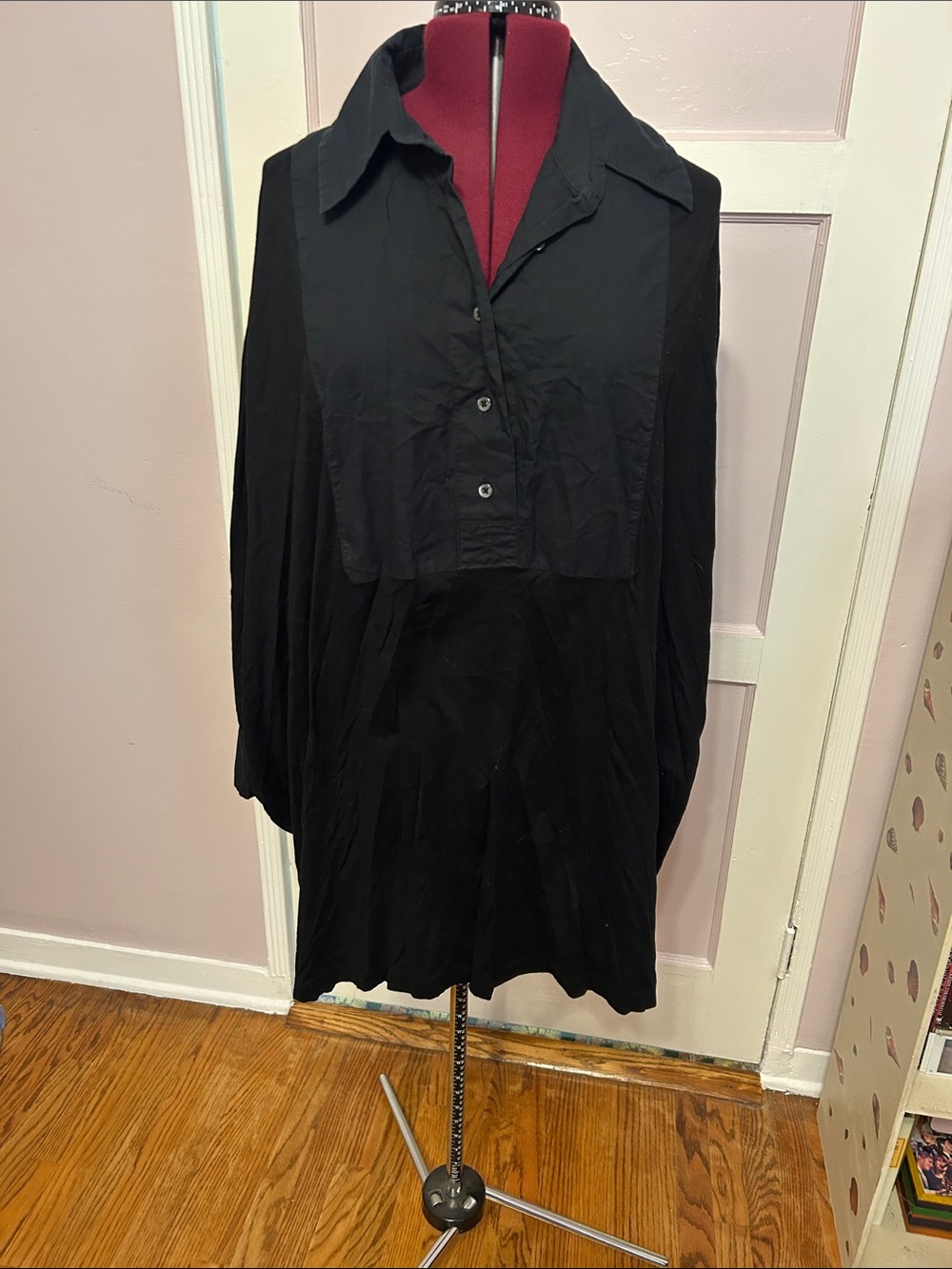 Vivienne Westwood Black Long Sleeve Blouse Shirt. Drapey, can be worn as a dress